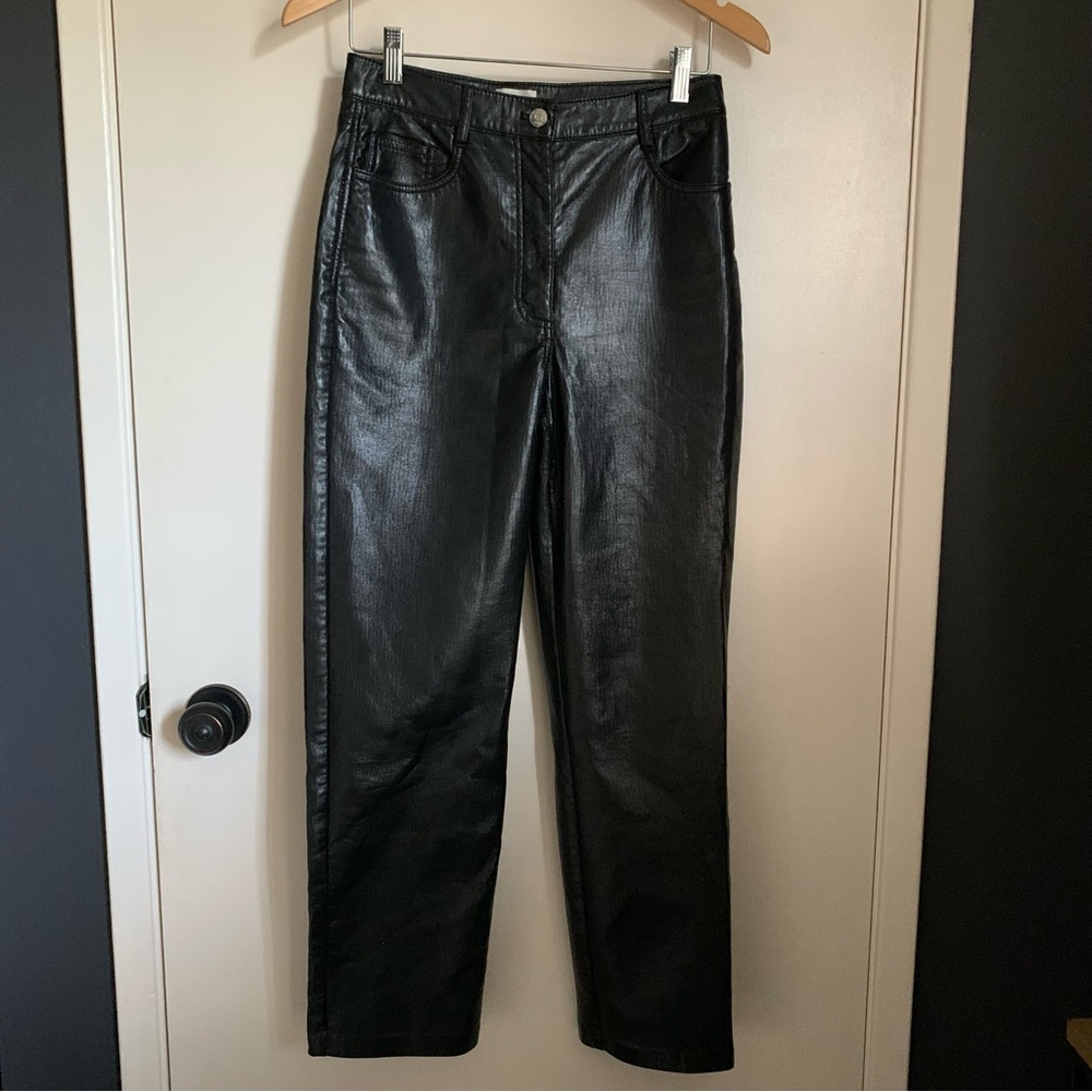 Aritzia Wilfred Melina Faux Leather Pants 6 Black